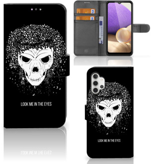 B2Ctelecom Bookstyle Case Samsung Galaxy A32 4G Telefoonhoesje met Tekst Skull Hair