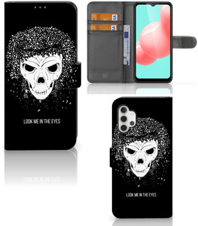 B2Ctelecom Bookstyle Case Samsung Galaxy A32 5G Telefoonhoesje met Tekst Skull Hair