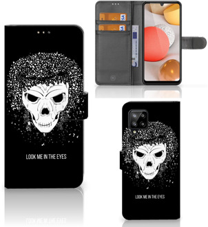 B2Ctelecom Bookstyle Case Samsung Galaxy A42 5G Telefoonhoesje met Tekst Skull Hair