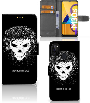 B2Ctelecom Bookstyle Case Samsung Galaxy M21 Telefoonhoesje met Tekst Skull Hair