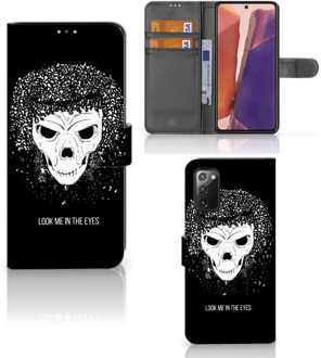 B2Ctelecom Bookstyle Case Samsung Galaxy Note 20 Telefoonhoesje met Tekst Skull Hair