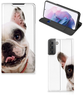 B2Ctelecom Bookstyle Case Samsung Galaxy S21 Plus Smart Cover Franse Bulldog