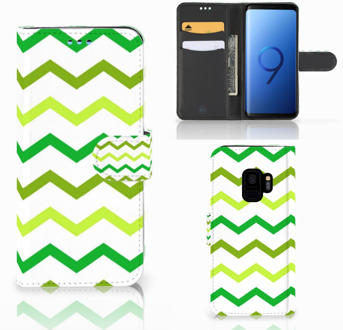 B2Ctelecom Bookstyle Case Samsung Galaxy S9 Zigzag Groen