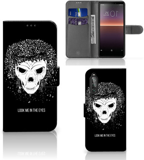 B2Ctelecom Bookstyle Case Sony Xperia 10 II Telefoonhoesje met Tekst Skull Hair