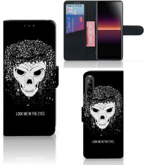 B2Ctelecom Bookstyle Case Sony Xperia L4 Telefoonhoesje met Tekst Skull Hair