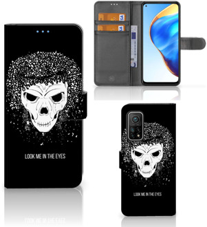 B2Ctelecom Bookstyle Case Xiaomi Mi 10T Pro | Mi 10T Telefoonhoesje met Tekst Skull Hair