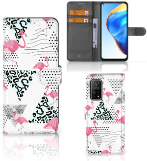 B2Ctelecom Bookstyle Case Xiaomi Mi 10T Pro | Mi 10T Telefoonhoesje Personaliseren Flamingo Triangle