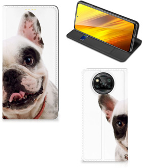 B2Ctelecom Bookstyle Case Xiaomi Poco X3 Smart Cover Franse Bulldog