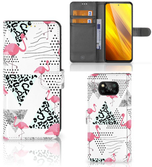 B2Ctelecom Bookstyle Case Xiaomi Poco X3 Telefoonhoesje Personaliseren Flamingo Triangle