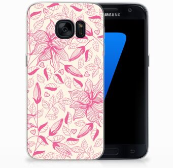 B2Ctelecom Bumper Case Samsung S7 Pink Flowers