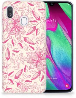 B2Ctelecom Bumper Cover Samsung A40 Pink Flowers