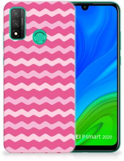 B2Ctelecom Bumper Hoesje Huawei P Smart 2020 Smartphone hoesje Waves Pink