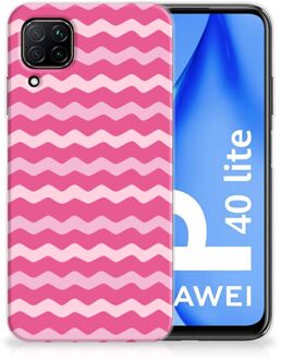 B2Ctelecom Bumper Hoesje Huawei P40 Lite Smartphone hoesje Waves Pink