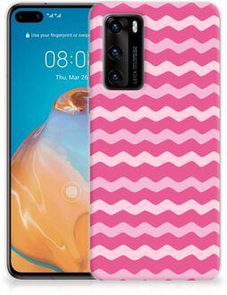 B2Ctelecom Bumper Hoesje Huawei P40 Smartphone hoesje Waves Pink