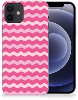 B2Ctelecom Bumper Hoesje iPhone 12 | 12 Pro (6.1") Smartphone hoesje Waves Pink