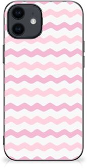 B2Ctelecom Bumper Hoesje iPhone 12 Pro | 12 (6.1") GSM Hoesje met Zwarte rand Waves Roze