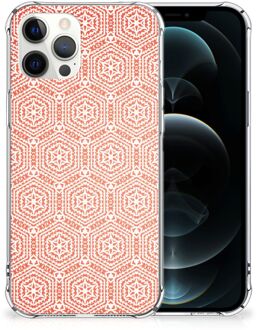 B2Ctelecom Bumper Hoesje iPhone 12 Pro Max Telefoonhoesje  met doorzichtige rand Pattern Orange