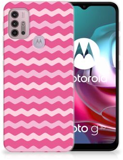 B2Ctelecom Bumper Hoesje Motorola Moto G30 | G10 Smartphone hoesje Waves Pink