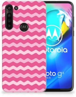 B2Ctelecom Bumper Hoesje Motorola Moto G8 Power Smartphone hoesje Waves Pink