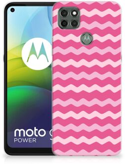 B2Ctelecom Bumper Hoesje Motorola Moto G9 Power Smartphone hoesje Waves Pink