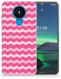 B2Ctelecom Bumper Hoesje Nokia 1.4 Smartphone hoesje Waves Pink