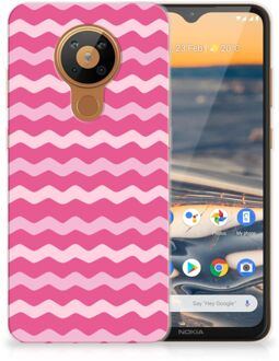 B2Ctelecom Bumper Hoesje Nokia 5.3 Smartphone hoesje Waves Pink