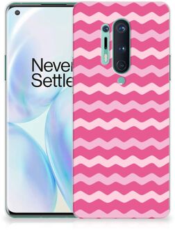 B2Ctelecom Bumper Hoesje OnePlus 8 Pro Smartphone hoesje Waves Pink