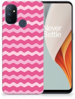 B2Ctelecom Bumper Hoesje OnePlus Nord N100 Smartphone hoesje Waves Pink