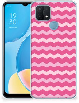 B2Ctelecom Bumper Hoesje OPPO A15 Smartphone hoesje Waves Pink