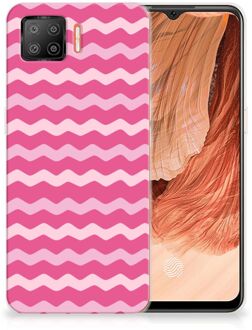 B2Ctelecom Bumper Hoesje OPPO A73 4G Smartphone hoesje Waves Pink