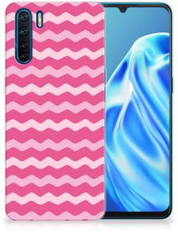 B2Ctelecom Bumper Hoesje OPPP A91 Smartphone hoesje Waves Pink