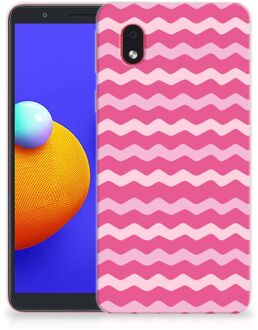 B2Ctelecom Bumper Hoesje Samsung Galaxy A01 Core Smartphone hoesje Waves Pink