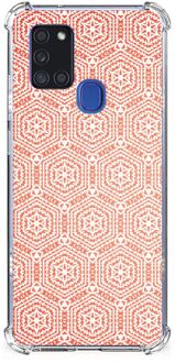 B2Ctelecom Bumper Hoesje Samsung Galaxy A21s Telefoonhoesje  met doorzichtige rand Pattern Orange