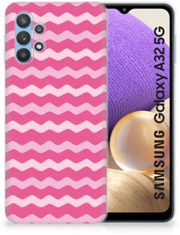 B2Ctelecom Bumper Hoesje Samsung Galaxy A32 5G Smartphone hoesje Waves Pink