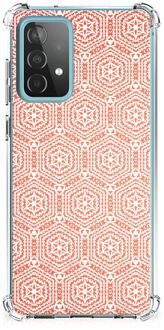 B2Ctelecom Bumper Hoesje Samsung Galaxy A52 4G/5G Telefoonhoesje  met doorzichtige rand Pattern Orange