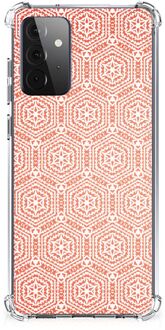 B2Ctelecom Bumper Hoesje Samsung Galaxy A72 4G/5G Telefoonhoesje  met doorzichtige rand Pattern Orange