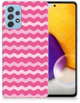 B2Ctelecom Bumper Hoesje Samsung Galaxy A72 Smartphone hoesje Waves Pink