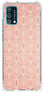 B2Ctelecom Bumper Hoesje Samsung Galaxy M02s | A02s Telefoonhoesje  met doorzichtige rand Pattern Orange