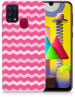 B2Ctelecom Bumper Hoesje Samsung Galaxy M31 Smartphone hoesje Waves Pink