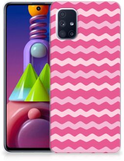 B2Ctelecom Bumper Hoesje Samsung Galaxy M51 Smartphone hoesje Waves Pink