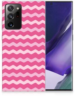 B2Ctelecom Bumper Hoesje Samsung Galaxy Note20 Ultra Smartphone hoesje Waves Pink