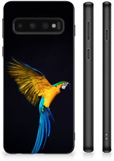 B2Ctelecom Bumper Hoesje Samsung Galaxy S10 GSM Hoesje met Zwarte rand Papegaai