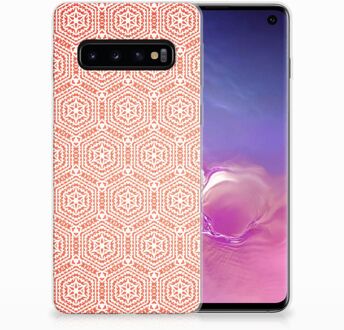 B2Ctelecom Bumper Hoesje Samsung Galaxy S10 Pattern Orange