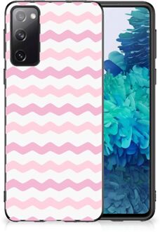 B2Ctelecom Bumper Hoesje Samsung Galaxy S20 GSM Hoesje met Zwarte rand Waves Roze