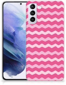 B2Ctelecom Bumper Hoesje Samsung Galaxy S21 Plus Smartphone hoesje Waves Pink