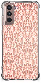 B2Ctelecom Bumper Hoesje Samsung Galaxy S21 Plus Telefoonhoesje  met doorzichtige rand Pattern Orange