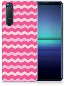 B2Ctelecom Bumper Hoesje Sony Xperia 5II Smartphone hoesje Waves Pink