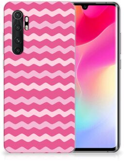 B2Ctelecom Bumper Hoesje Xiaomi Mi Note 10 Lite Smartphone hoesje Waves Pink