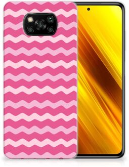 B2Ctelecom Bumper Hoesje Xiaomi Poco X3 Smartphone hoesje Waves Pink