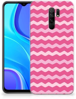 B2Ctelecom Bumper Hoesje Xiaomi Redmi 9 Smartphone hoesje Waves Pink